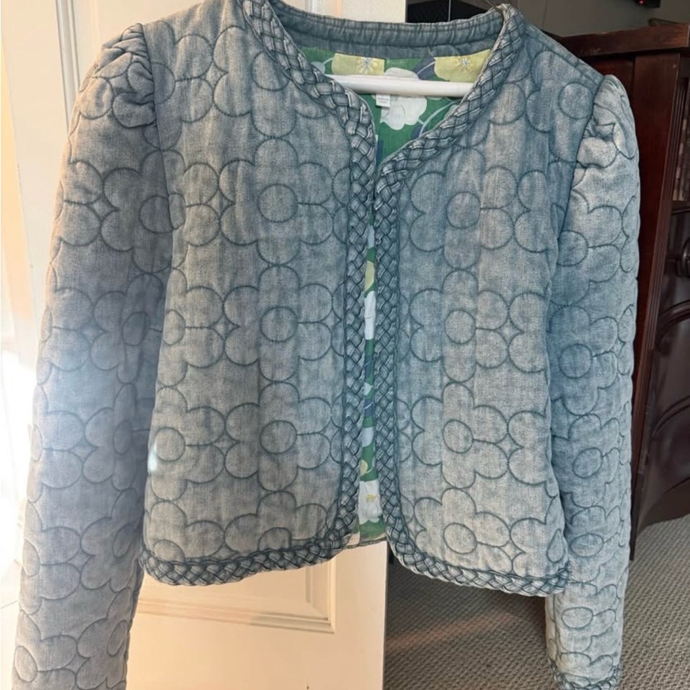 Karlie Blue Floral Quilted Jacket
